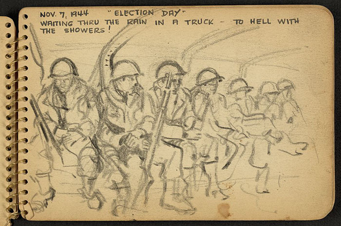 700x465 21 Year Old Wwii Soldier's Sketchbooks Show War Through The Eyes