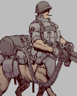 320x400 World War Ii Centaur Soldier Fantasy Art Geektyrant