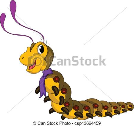450x425 Vector Illustration Of Cute Yellow Worm Cartoon Clipart Vector