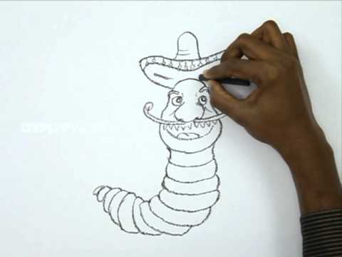480x360 How To Draw A Funny Cartoon Worm