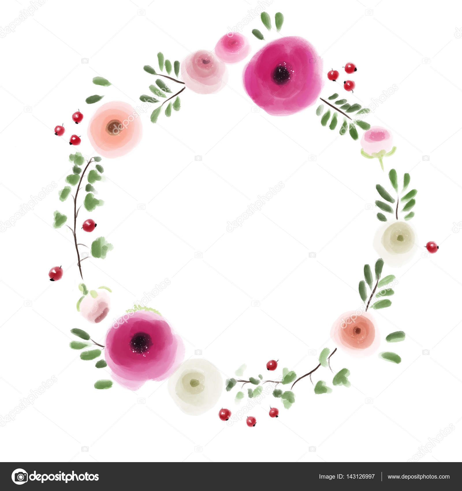 1600x1700 Drawing Of Stylized Floral Wreath Stock Photo Jzhuk