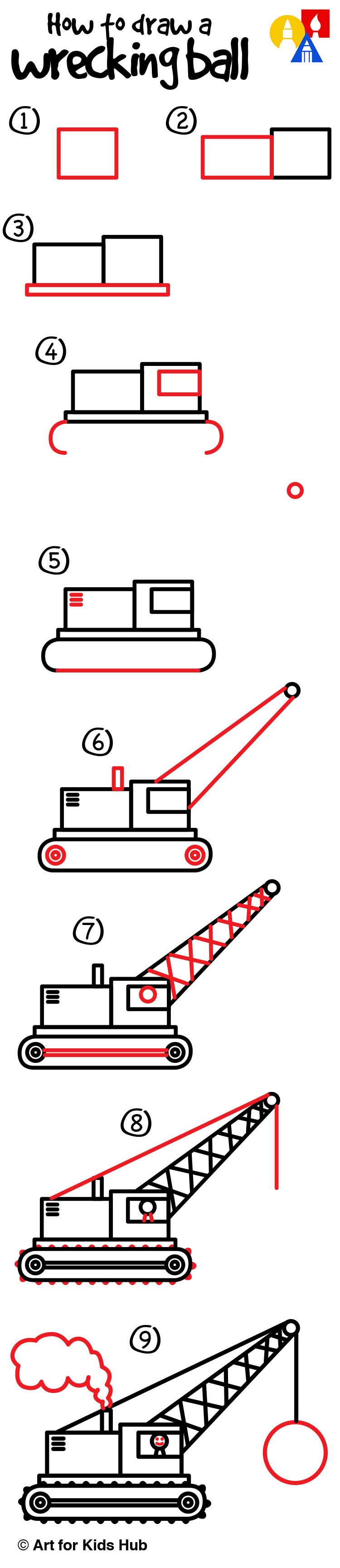 750x3458 How To Draw A Wrecking Ball Crane