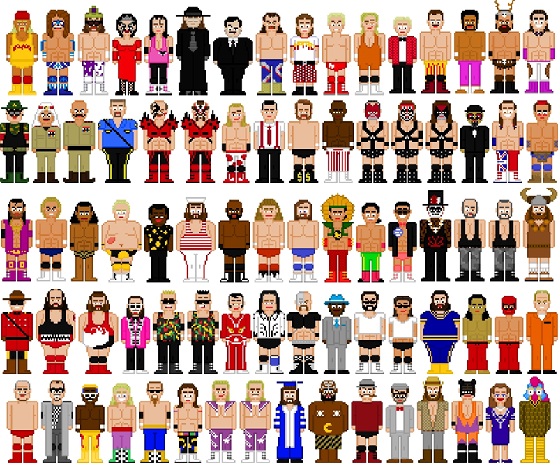 800x664 Wwe Wrestlers By Pixel Drawing