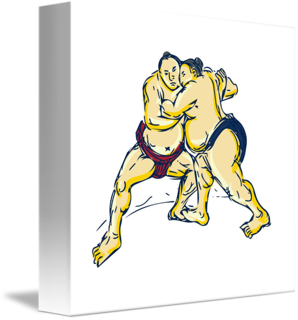 606x650 Japanese Sumo Wrestler Wrestling Drawing By Aloysius Patrimonio