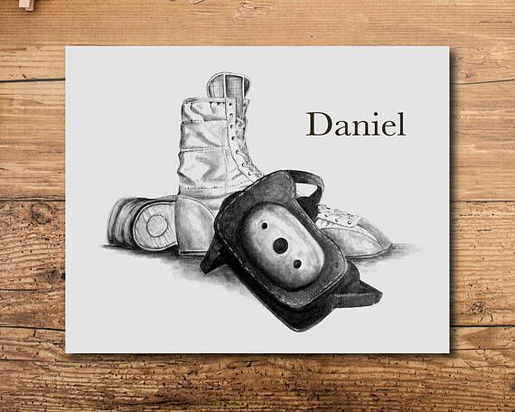 570x456 Vintage Style Wrestling Shoes And Wrestling Head Gear Are Drawn