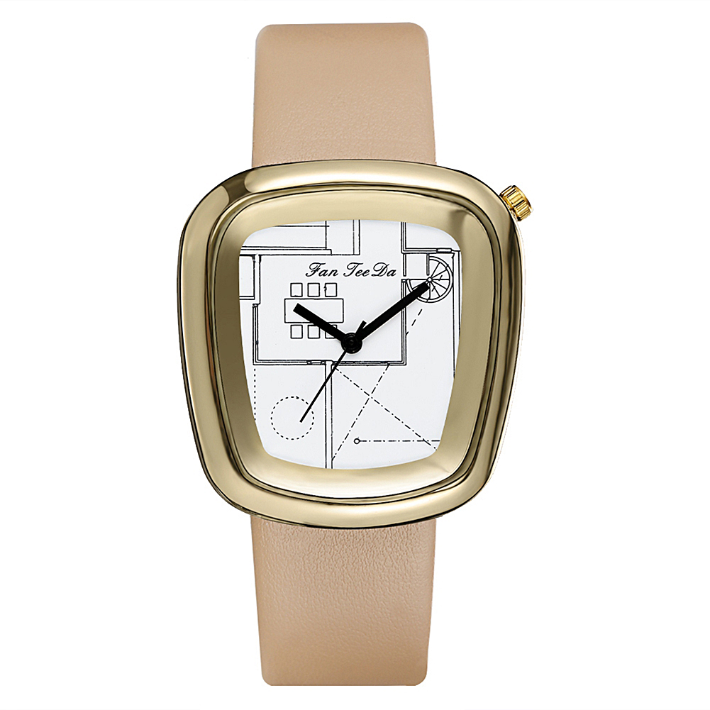 1001x1001 Luxury Ladies Quartz Wrist Watch Fashion Geometric Drawing Pattern