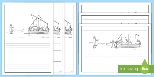 630x315 Jesus Walks On Water Bible Story Writing Template