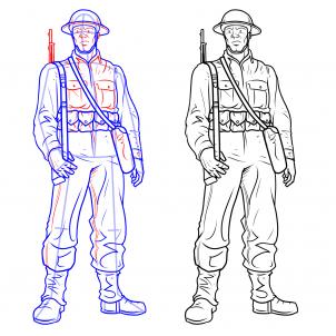 Ww1 Soldier Drawing at GetDrawings | Free download