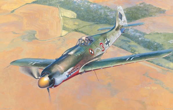 596x380 Wallpaper German Airplane, Aviation, Ww2, Painting, Mountain