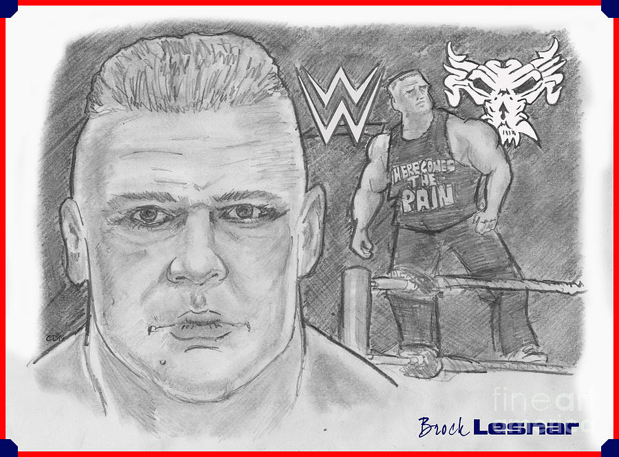 900x664 Brock Lesnar Drawing By Chris Delvecchio