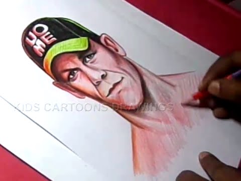 480x360 How To Draw Wwe Superstar John Cena Color Drawing