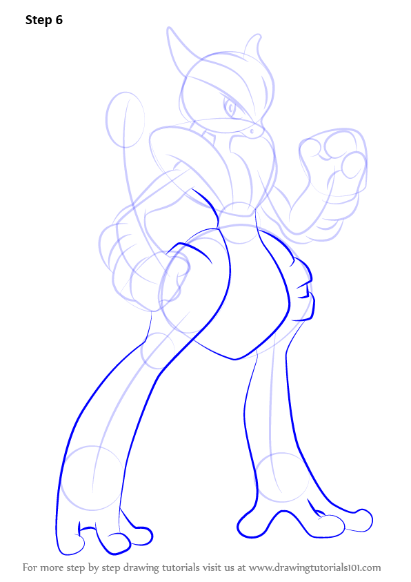 596x843 Learn How To Draw Mega Mewtwo X From Pokemon (Pokemon) Step By