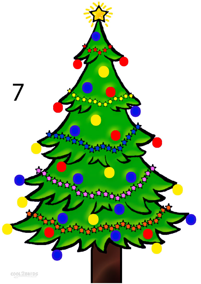 700x991 How To Draw A Christmas Tree (Step By Step Pictures) Cool2bkids