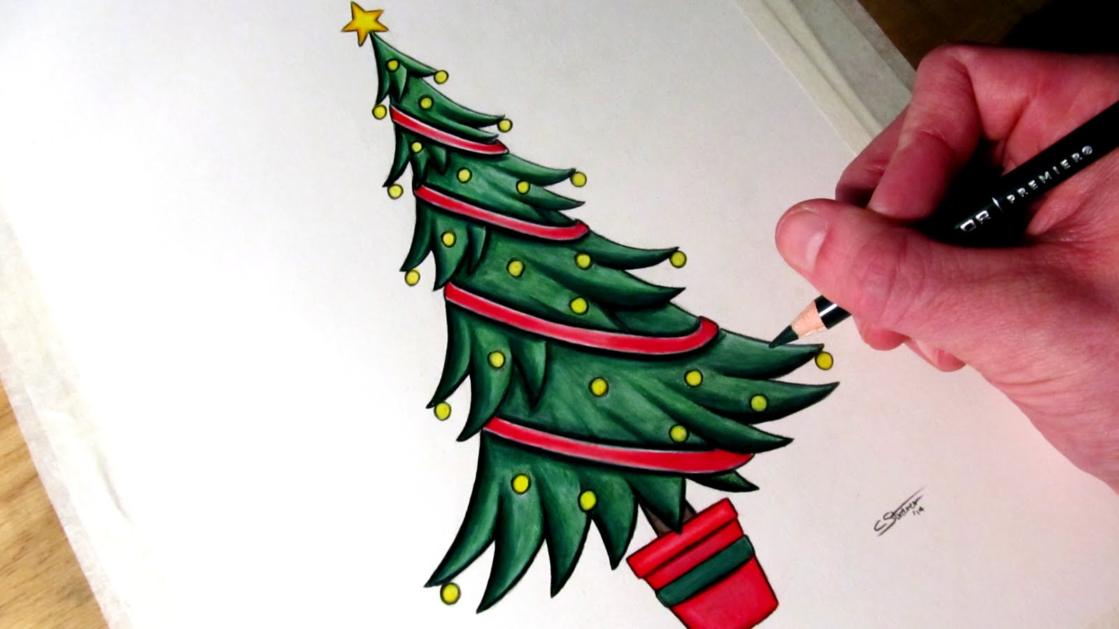 1600x900 How To Draw A Christmas Tree