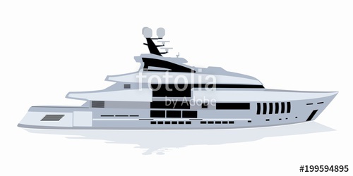 500x250 Illustration Of Yacht. Vector Drawing Stock Image And Royalty
