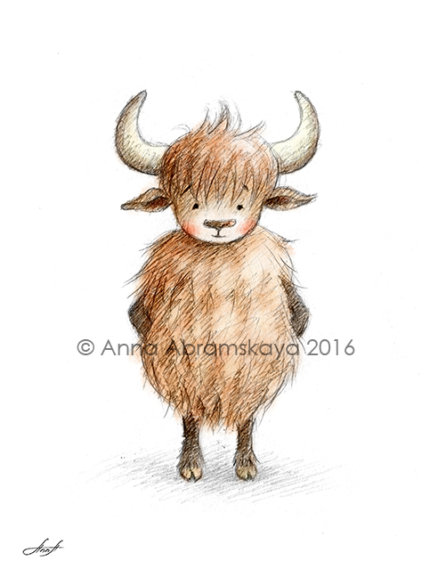 501x648 Nursery Animals Series. Baby Yak. Also Available For Download
