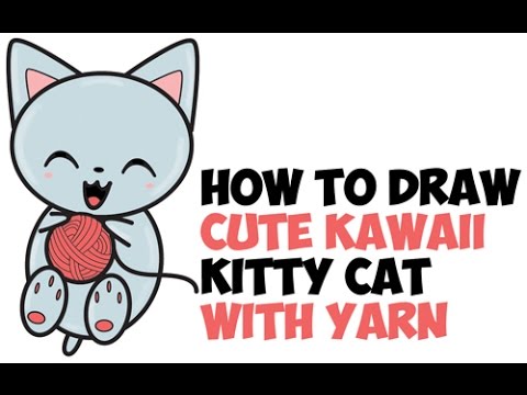 480x360 How To Draw Cartoon Cat Playing With Yarn Cute Kawaii Chibi Easy