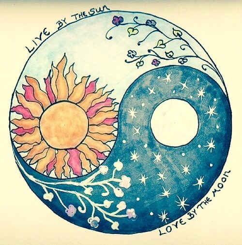 500x506 Drawing Cute Life Cool Moon Night Draw Sun Nature Yin Yang Balance