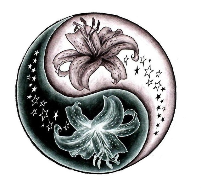 639x600 Ying Yang Lilly Cross Stitch Pattern Email Only Crafty Stuff