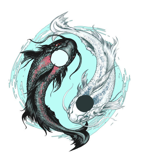 500x553 Yin Yang Koi Fish Tumblr