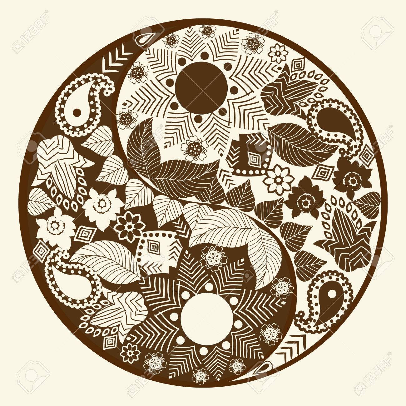 1300x1300 Yin Yang Symbol, Asian Decoration Element Pattern On White