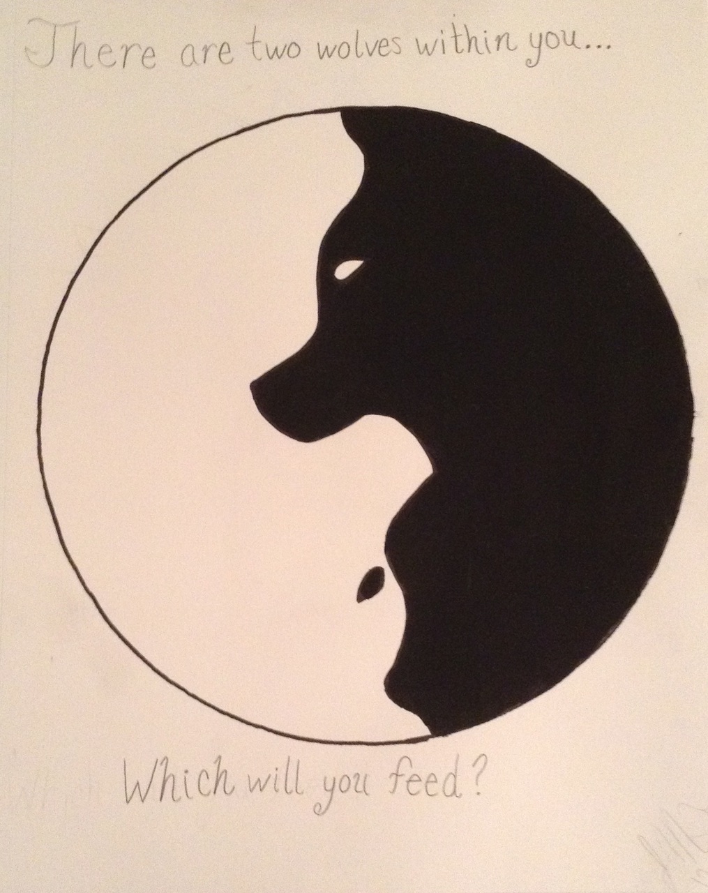 1015x1280 Yin Yang Wolf Drawing By Jennifer Thomas On We Heart It