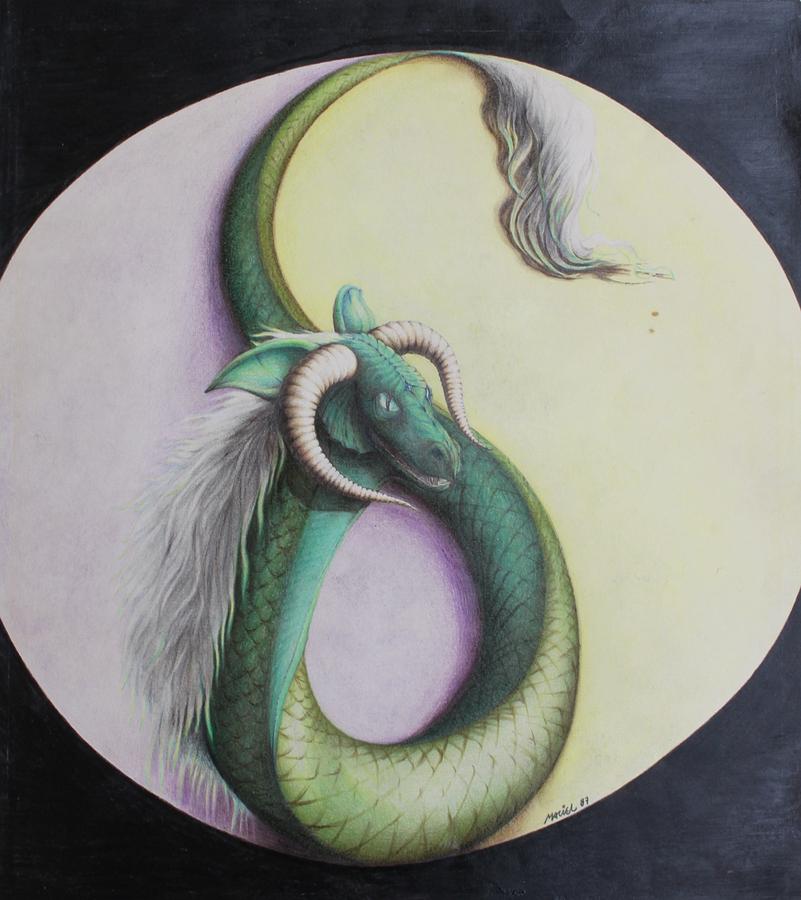 801x900 Ying Yang Dragon Drawing By Maciel Cantelmo