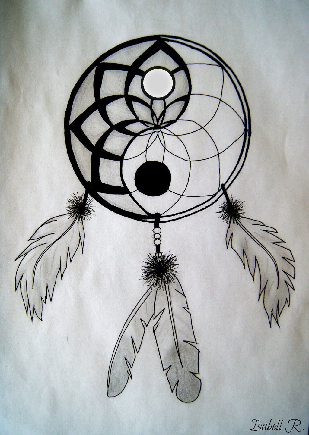 1024x1444 Ying And Yang Dreamcatcher On Drawing
