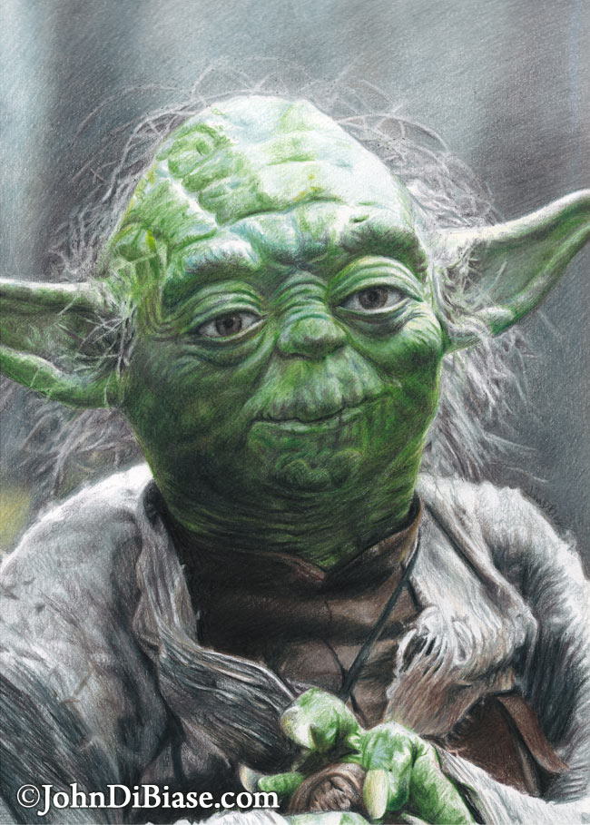 650x909 Yoda Colored Pencil Drawing