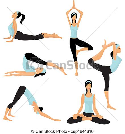 440x470 Yoga Poses Clip Art Vector