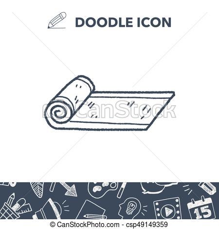 450x470 Yoga Mat Doodle Clipart Vector