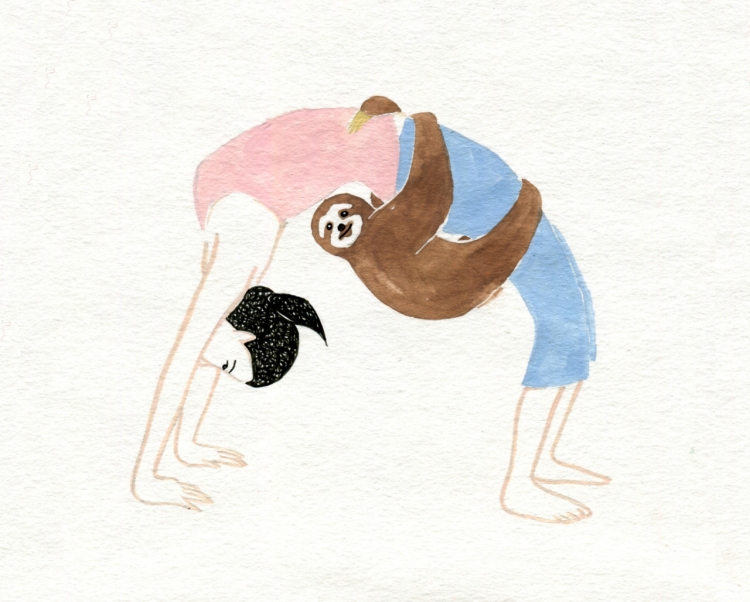 750x602 Drawn Yoga Poses With Wild Companions Doodlers Anonymous