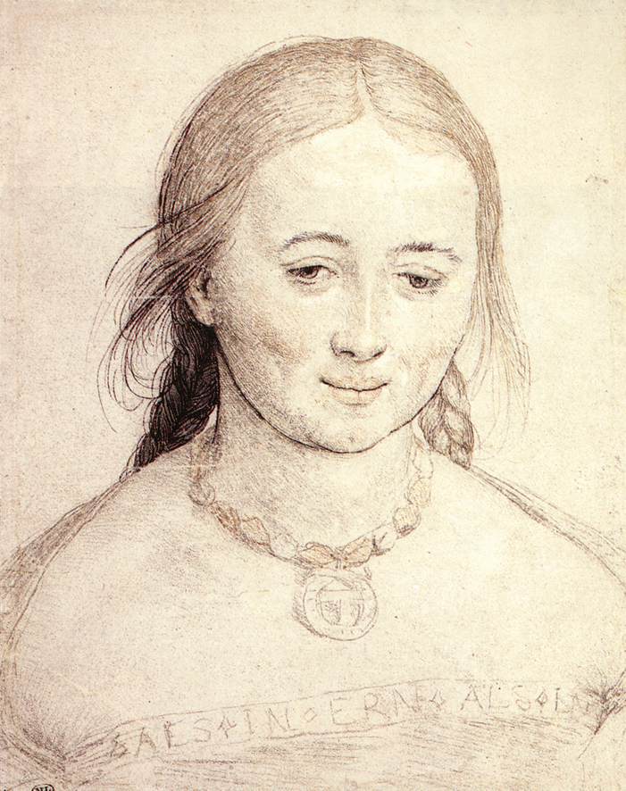 701x886 Portrait Of A Young Woman, Hans Holbein, Silver Point, Reworked