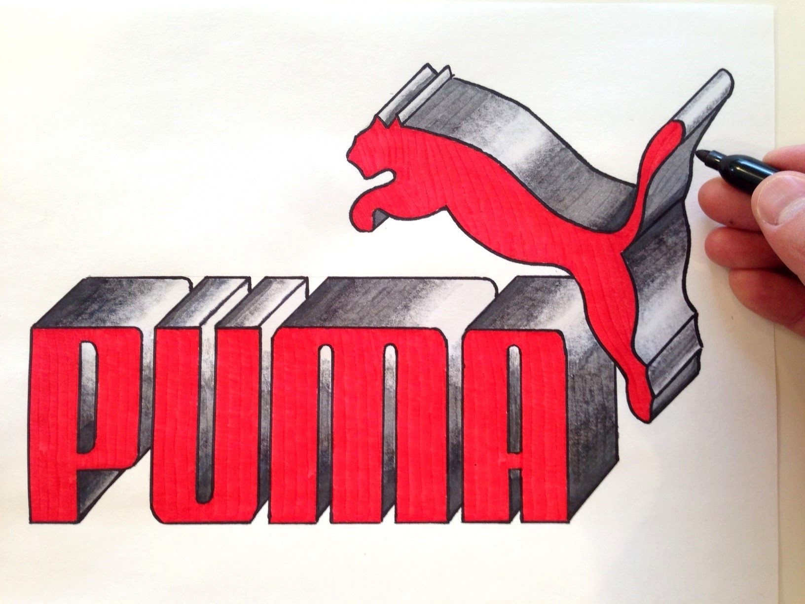 1632x1224 How To Draw The Puma Logo In 3d