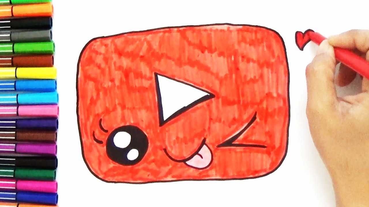 1280x720 How To Draw A Cute Youtube Play Button