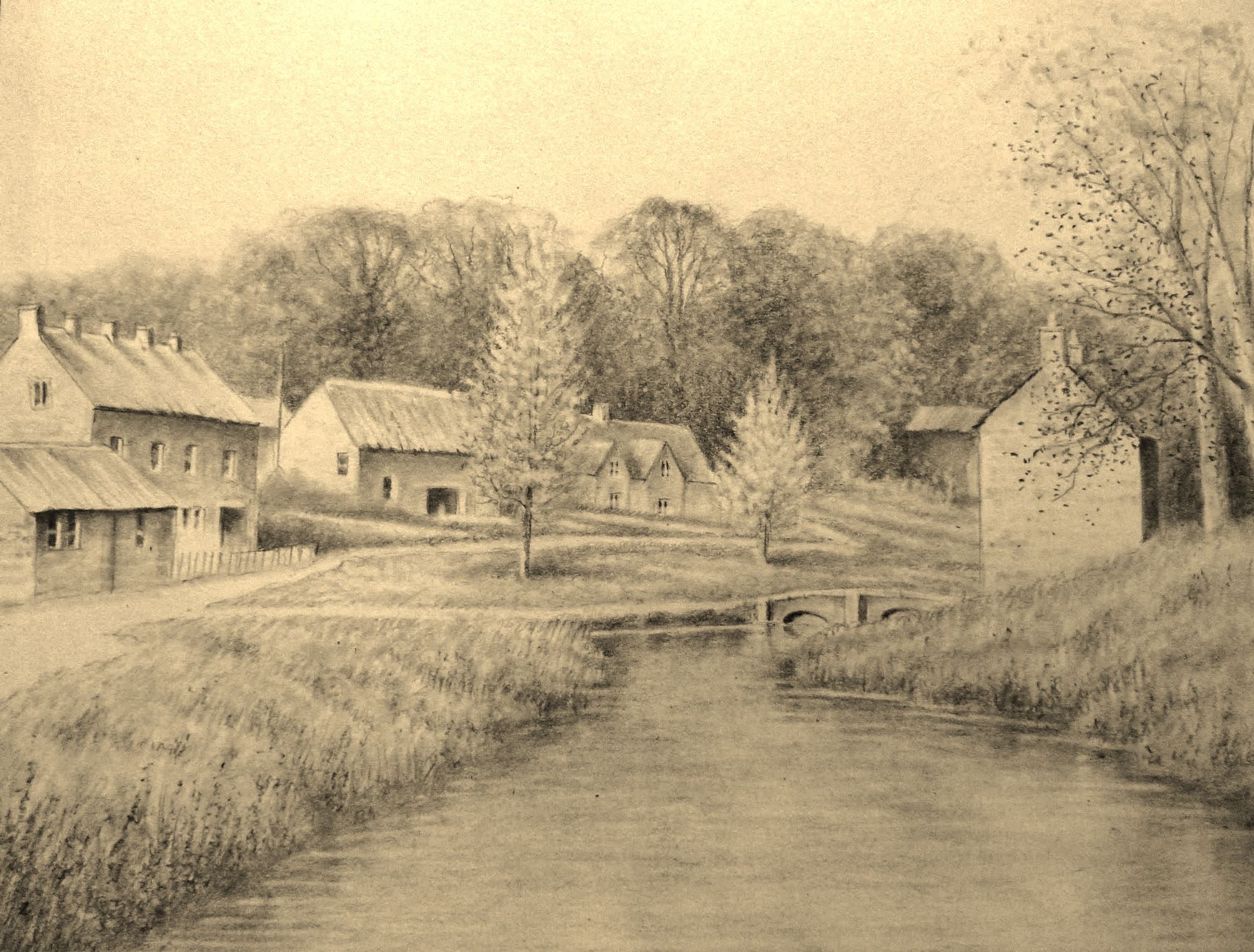 2001x1520 Landscape Pencil Drawing (Timelapse)