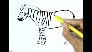 320x180 Zebra Drawing For Kids