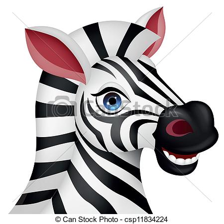 450x451 Zebra Head Cartoon Vector Illustration