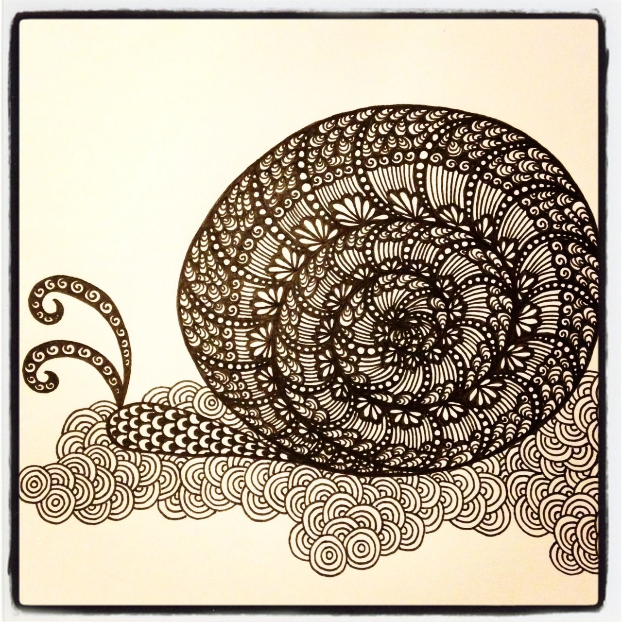 1280x1280 Snail Doodle Zentangle Zendoodle Drawing Mandala My Doodles