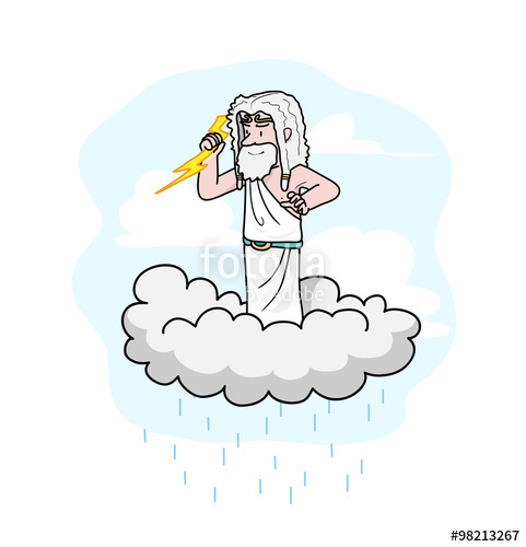 481x500 Zeus, A Hand Drawn Vector Cartoon Illustration Of A Greek God