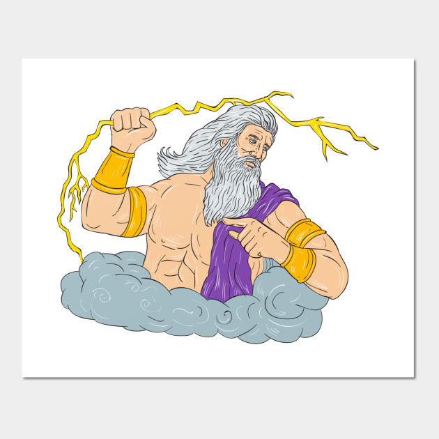 630x630 Zeus Wielding Thunderbolt Lightning Drawing