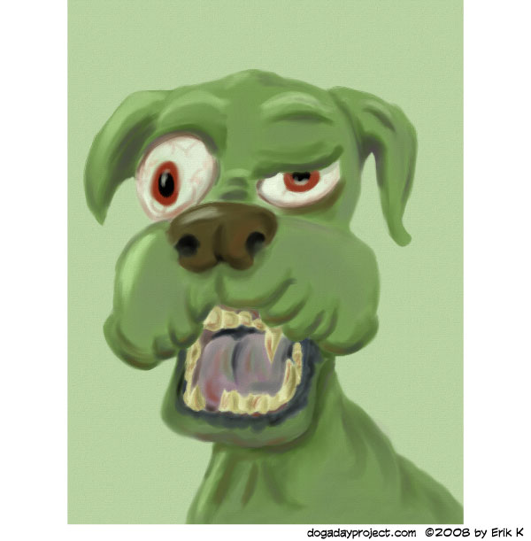 600x611 October 23 Zombie Dog A Dog A Day