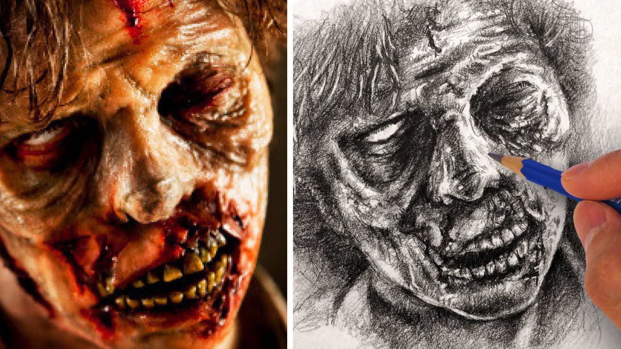 1280x720 How To Draw A Zombie With Pencil