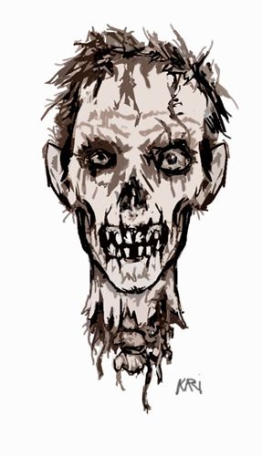 287x500 Zombie Head Tattoo Covering And Tattoo