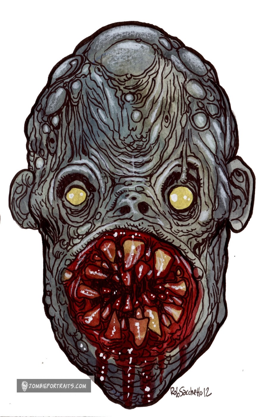 907x1400 Heads Of The Living Dead Circular Saw Mouth Zombie