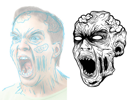 450x329 How To Create A Gruesome Zombie Illustration
