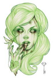 192x273 Zombie Pin Up Girl New Piece For My Gothic Themed Sleeve Black