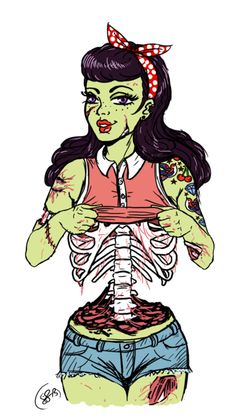 236x418 Sexy Zombie Pin Up Girl Drawings