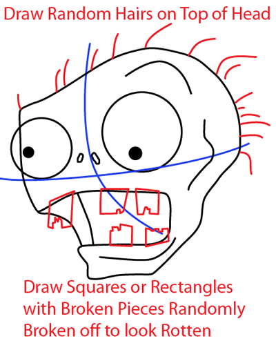 400x494 Step 5 Drawing Zombie From Plants Vs. Zombies Game In Easy Steps