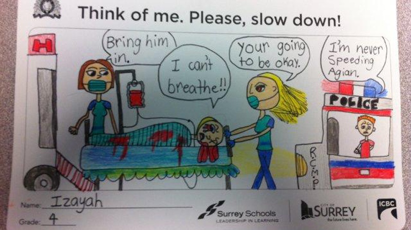 800x449 Rcmp Hand Out Kids' Drawings To School Zone Speeders Ctv